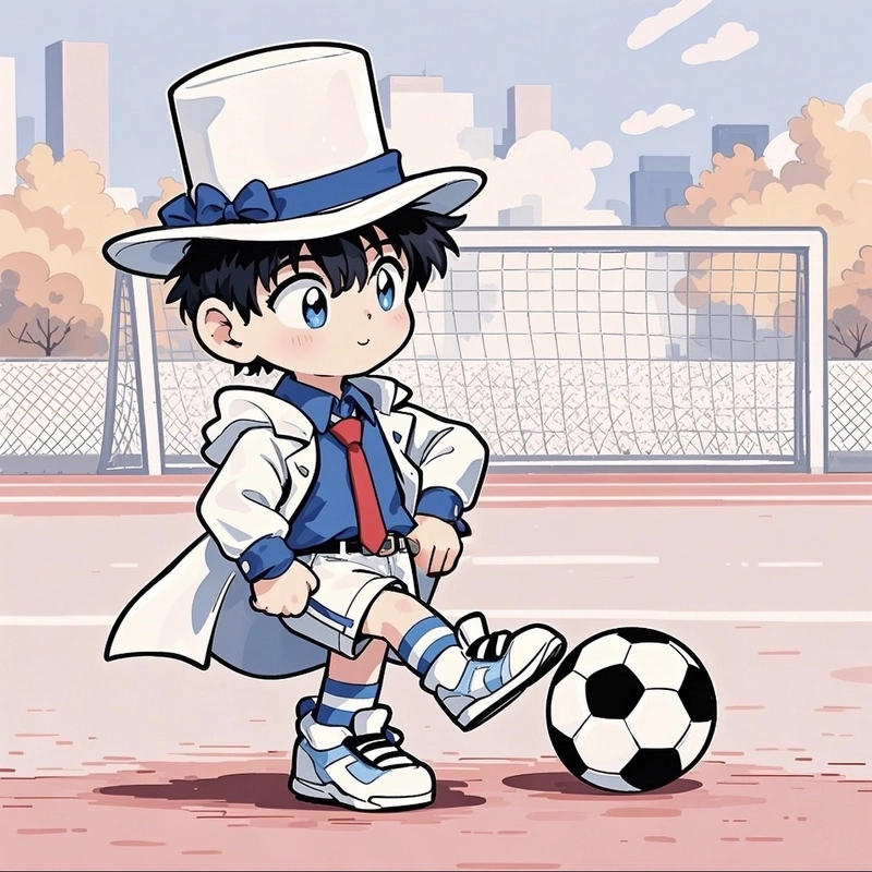 Hình anime bóng đá cùng ánh nhìn quyết tâm mạnh mẽ