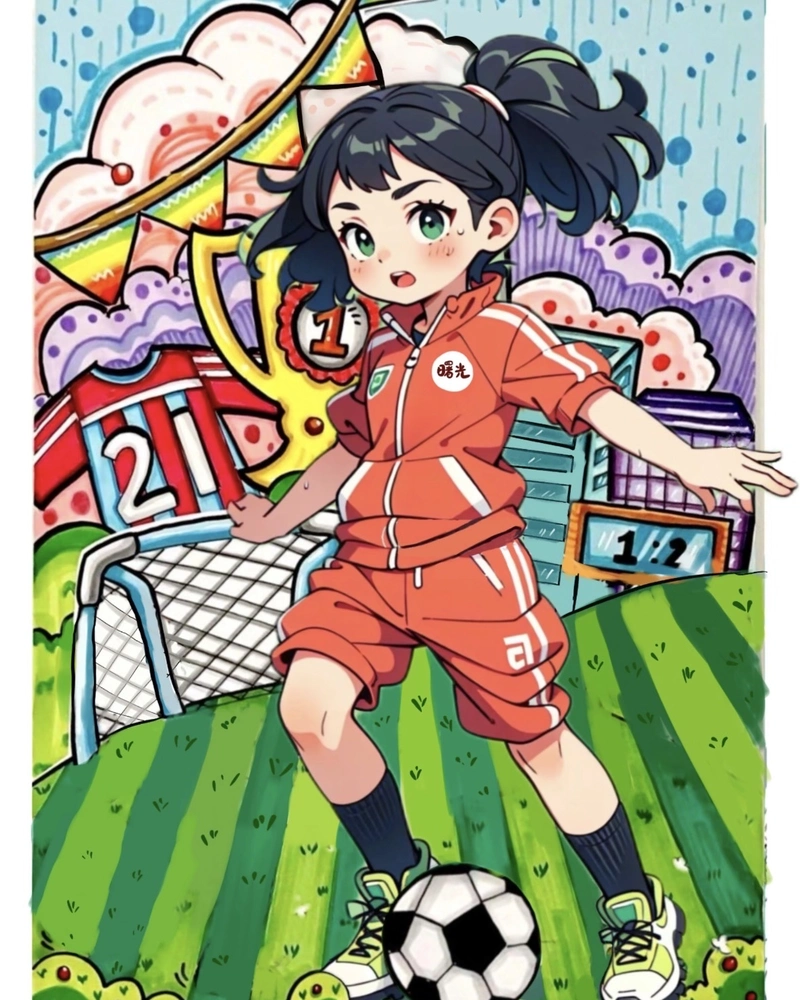 Hình anime bóng đá với khoảnh khắc ghi bàn cực đẹp mắt