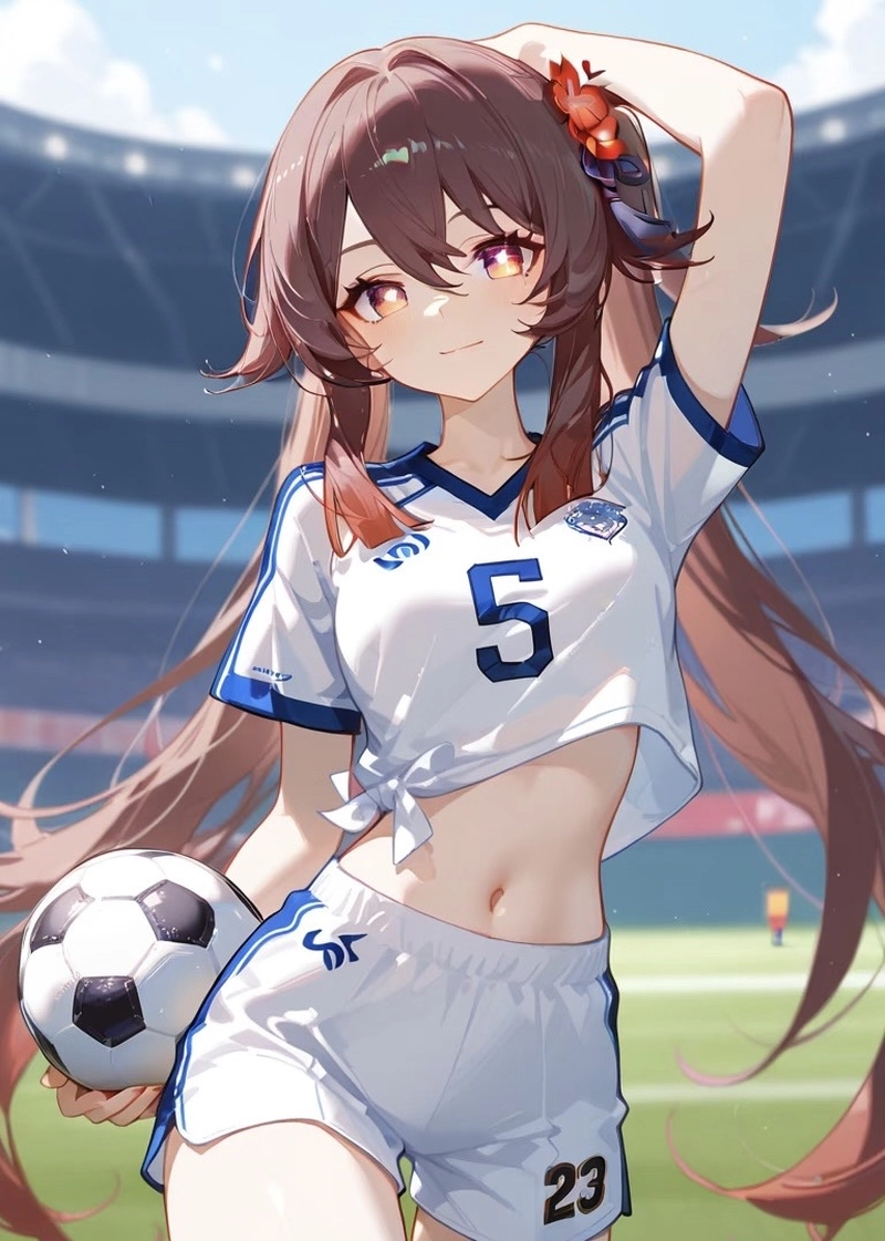 Hình anime bóng đá với khung cảnh thi đấu cực kỳ sôi động