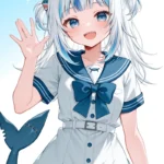 Hình anime cá mập tạo hình đáng yêu tự nhiên