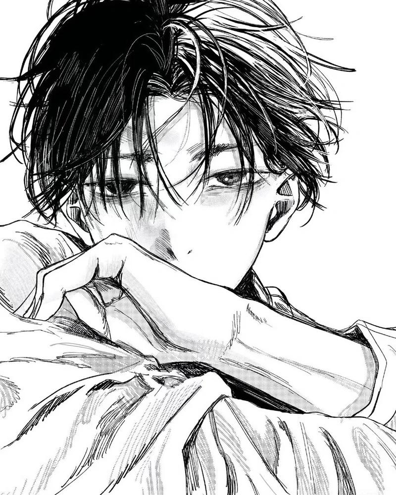 Hình anime không màu nét đơn giản nhưng rất cuốn hút