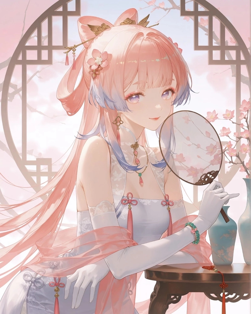 Hình anime màu hồng mang cảm giác thư giãn đầy nhẹ nhàng