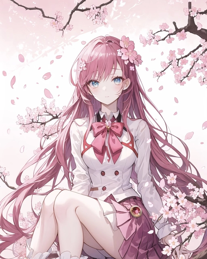 Hình anime màu hồng mang cảm giác tươi vui nổi bật
