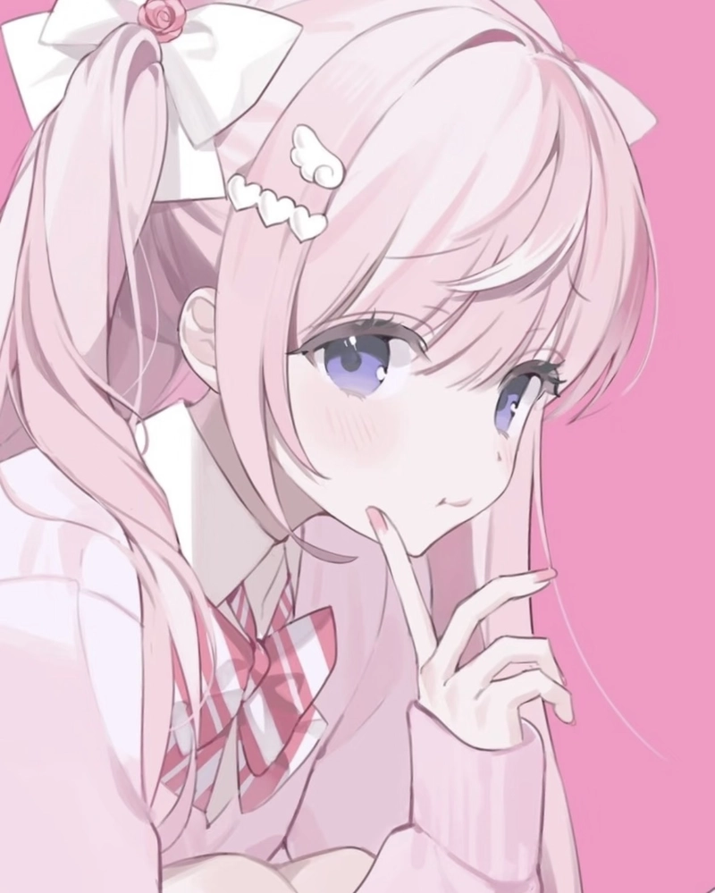 Hình anime màu hồng mang nét đẹp nhẹ nhàng đầy thư thái