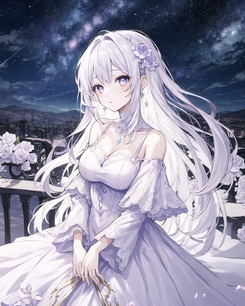 Hình anime màu tím mang nét đẹp hiện đại đầy cá tính