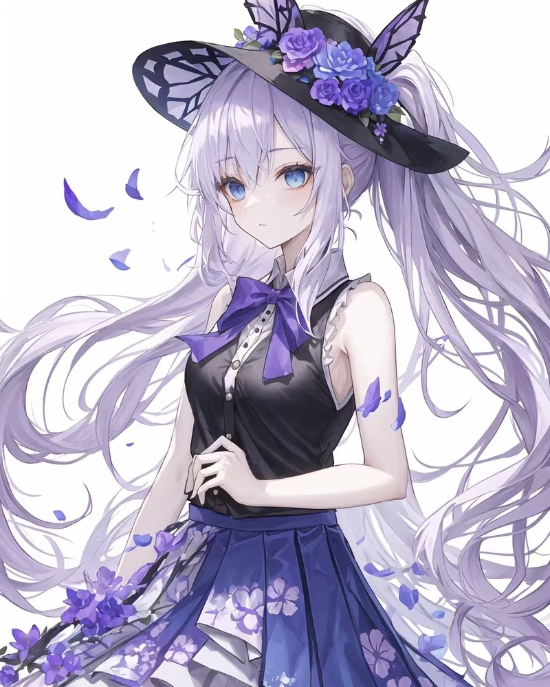 Hình anime màu tím phủ sắc mộng ảo cực kỳ nổi bật