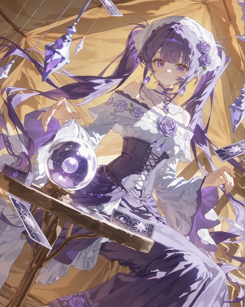 Hình anime màu tím tạo cảm giác thư giãn dễ chịu