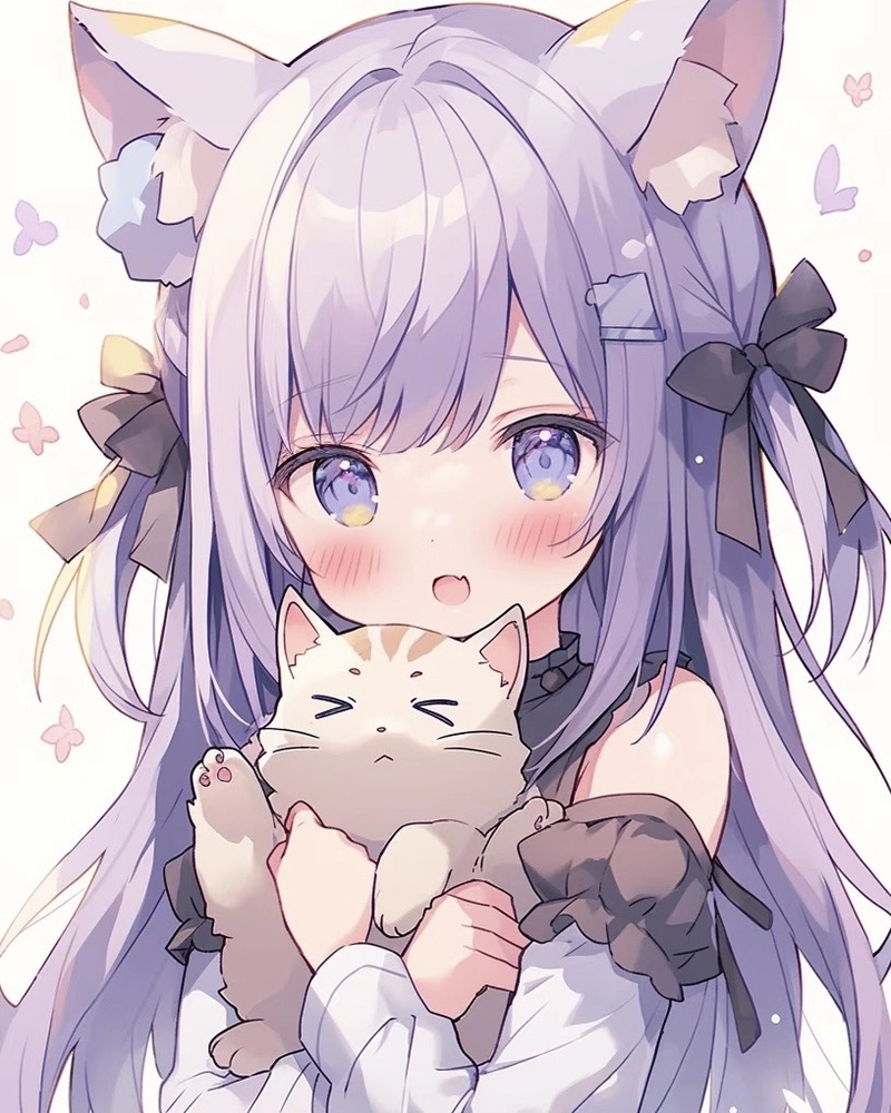 Hình anime màu tím tạo không gian sâu lắng đầy cảm xúc