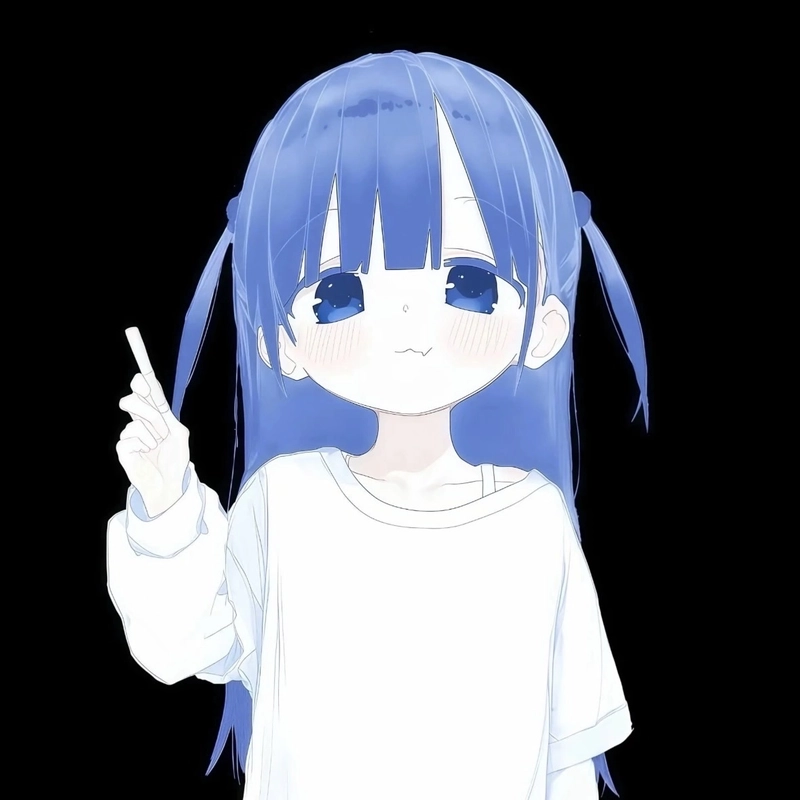 Hình anime màu xanh dương gợi vẻ đẹp thanh sạch nhẹ nhàng