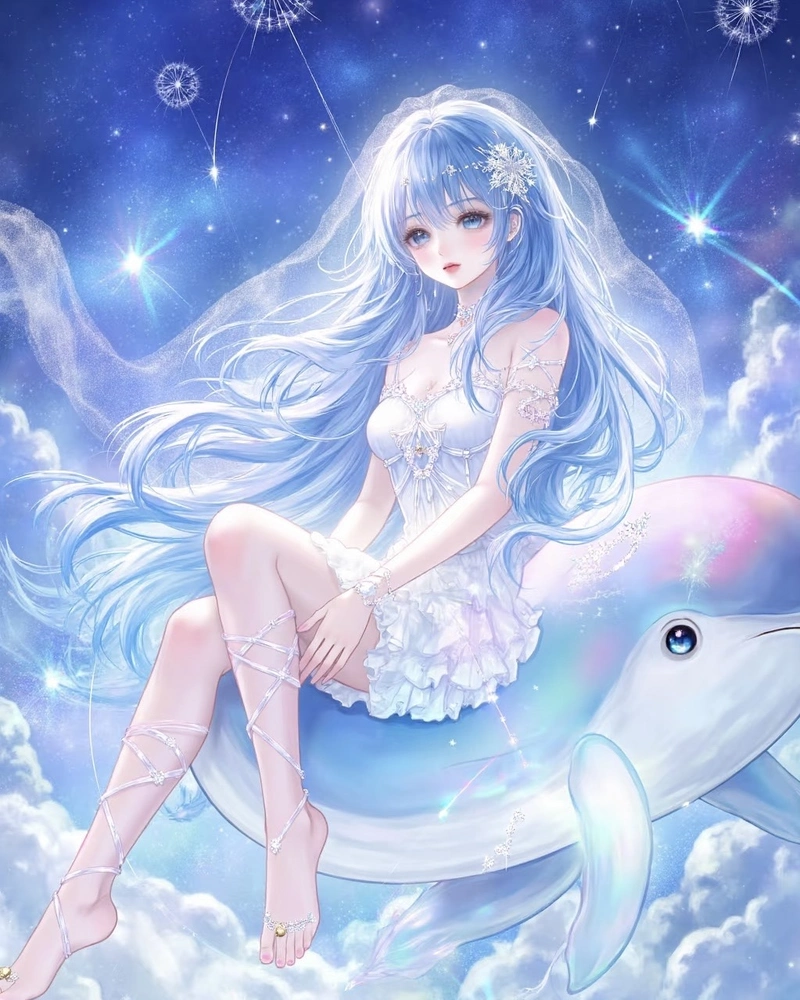 Hình anime màu xanh dương mang nét đẹp hiện đại cá tính