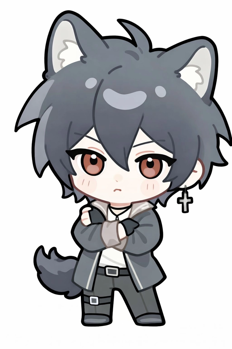 Hình anime nam chibi tạo dáng đáng yêu đầy vui vẻ