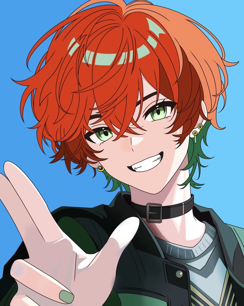 Hình anime nam cùng mái tóc đỏ cực kỳ cuốn hút