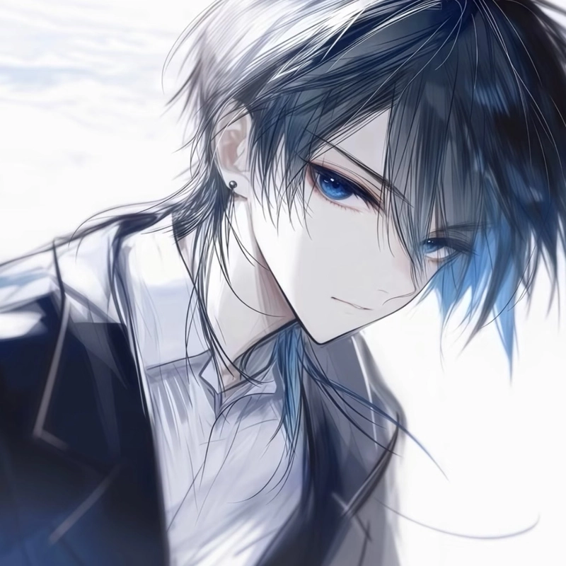 Hình avatar anime nam cùng nụ cười nhẹ đầy bí ẩn