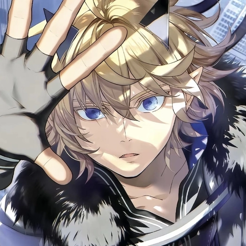 Hình avatar anime nam với mái tóc rối đầy chất nghệ thuật