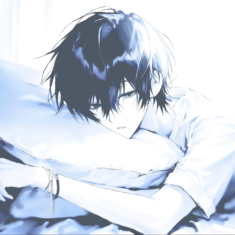 Hình avatar anime nam với y phục đen mang nét mạnh mẽ