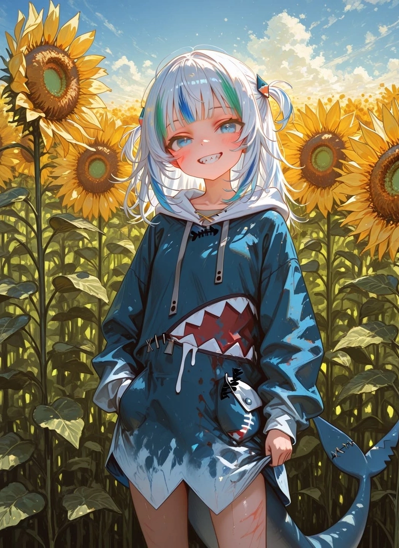 Hình cá mập anime với phong cách hoạt hình