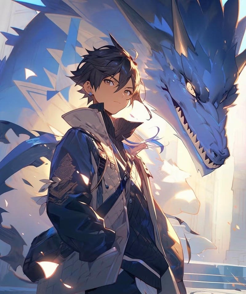 Hình rồng anime với phong cách huyền ảo