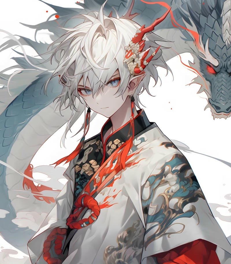 Hình rồng anime với vảy sáng nổi bật