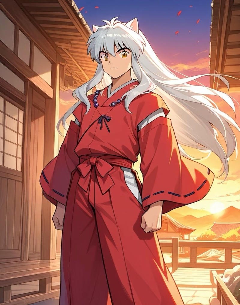 Nhân vật Inuyasha đứng hiên ngang đầy tự tin