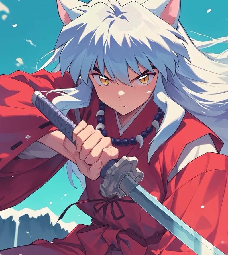 Nhân vật Inuyasha trong khung cảnh chiến đấu