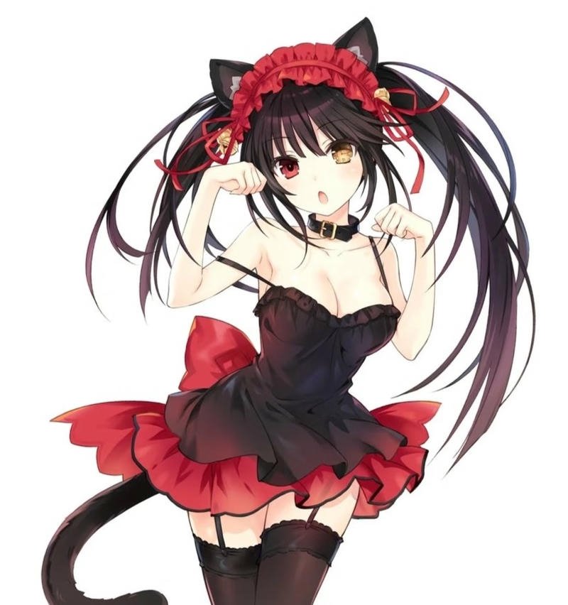 Nhân vật Kurumi anime trong ánh sáng mờ