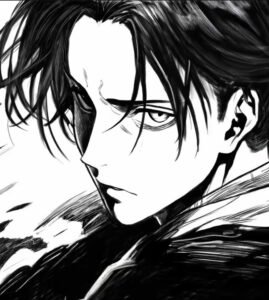 Nhân vật Levi Ackerman trong trạng thái chiến binh