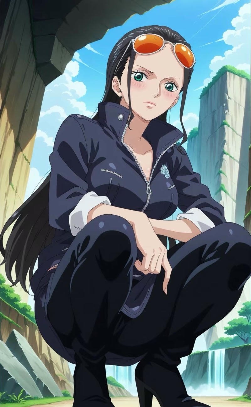 Nhân vật Nico Robin trong khung cảnh thiên nhiên