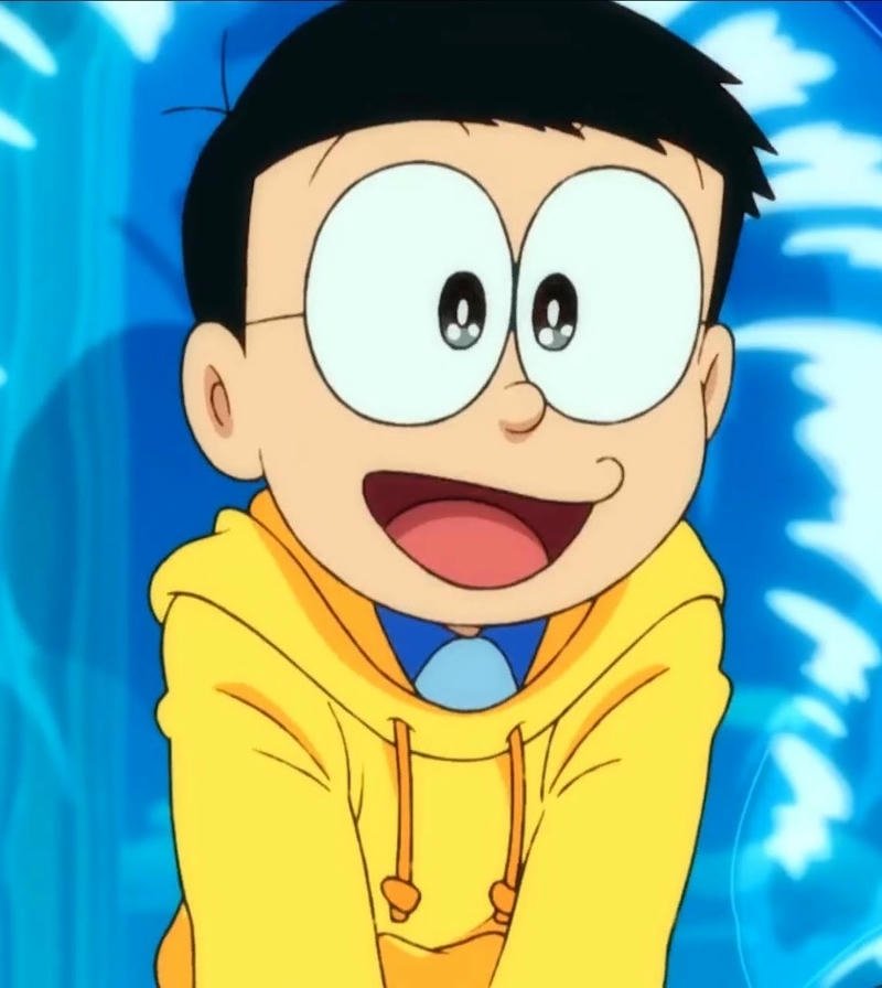 Nhân vật Nobita trong khoảnh khắc vui vẻ