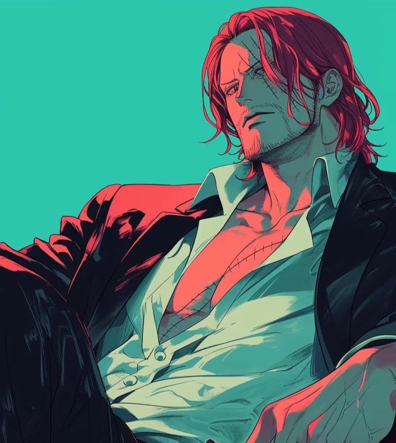 Nhân vật Shanks với phong cách lạnh lùng