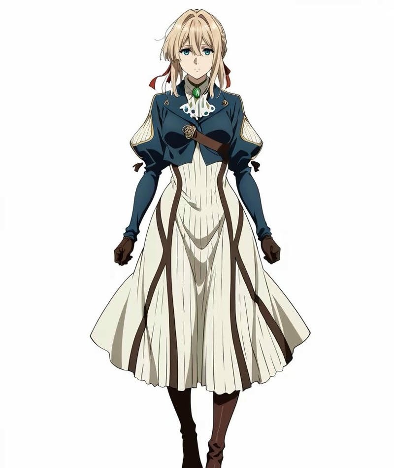 Nhân vật Violet Evergarden trong khung cảnh hoa