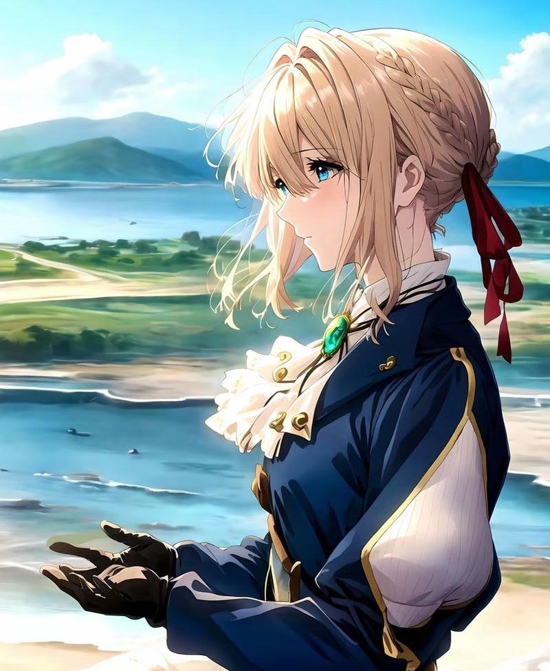 Nhân vật Violet Evergarden với thần thái tinh tế