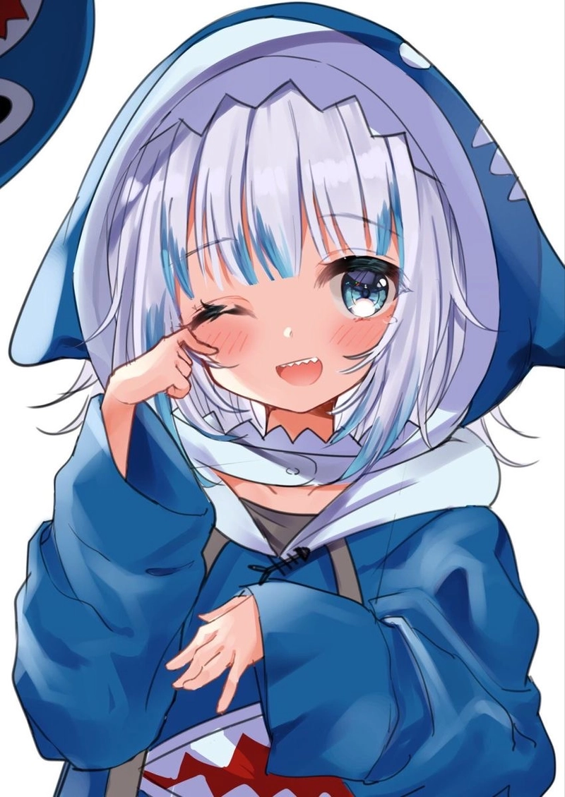 Nhân vật cá mập anime đơn giản dễ thương