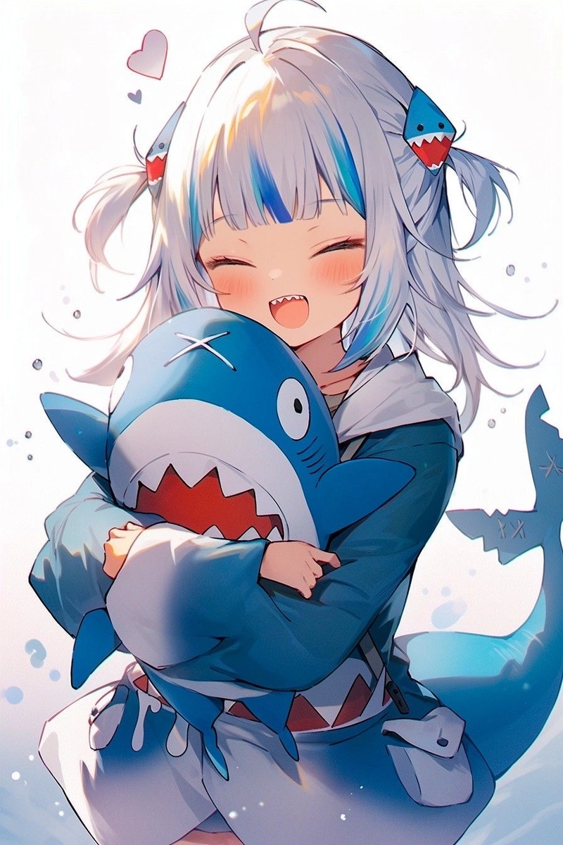 Nhân vật cá mập anime phong cách nhẹ nhàng