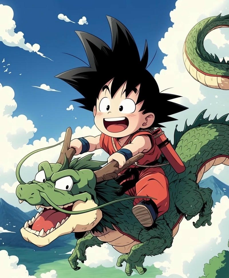Nhân vật rồng anime trong không gian rộng lớn