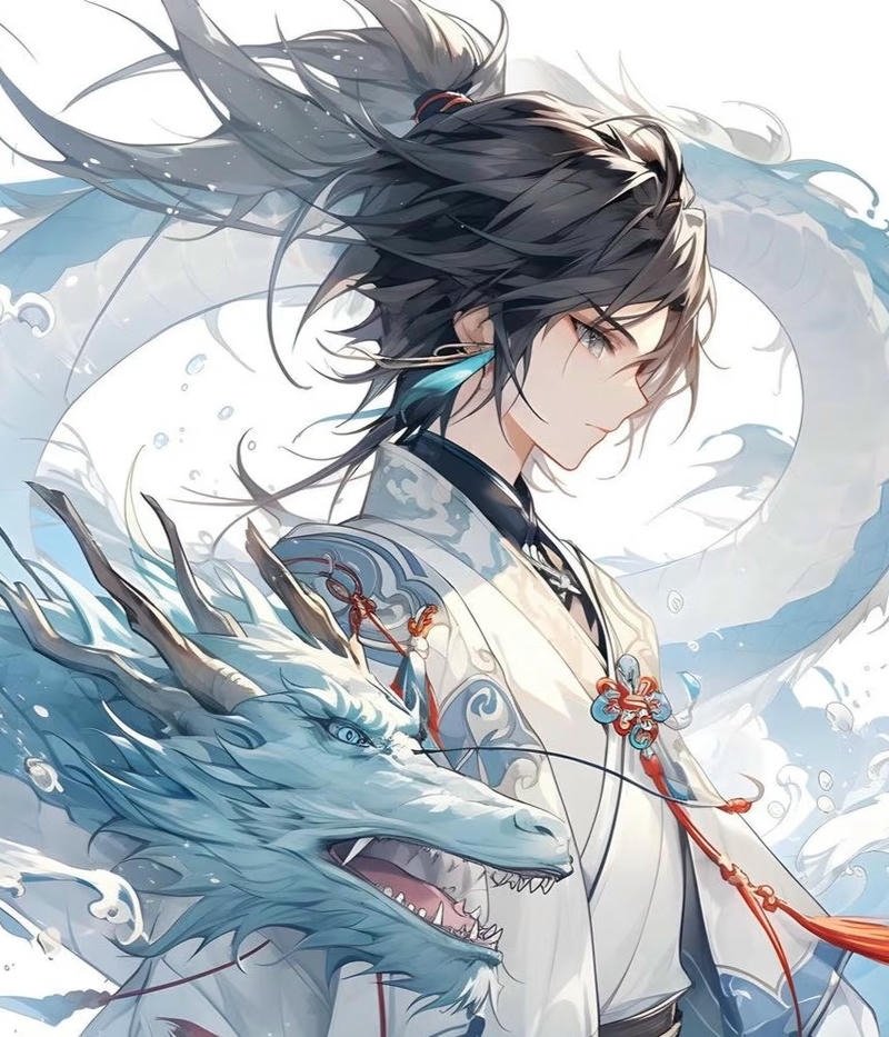 Nhân vật rồng anime với phong cách huyền bí