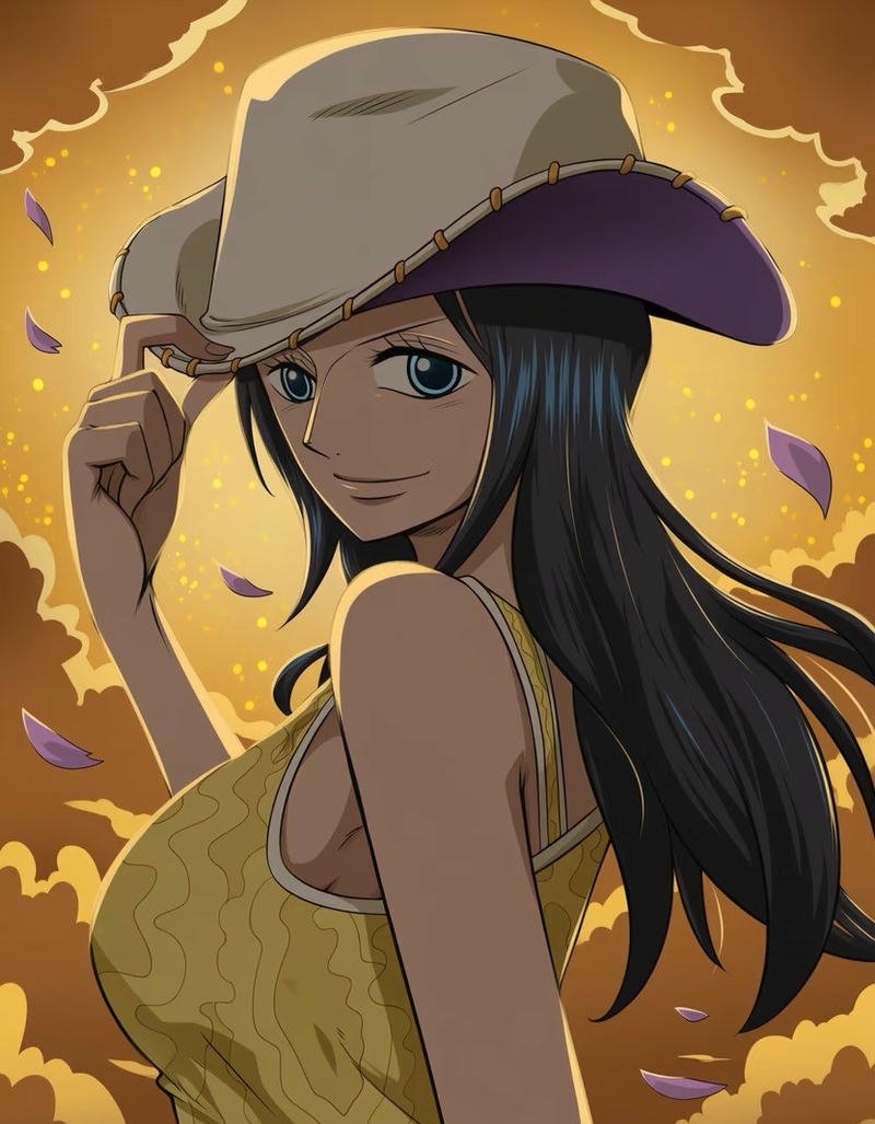 Nico Robin với biểu cảm dịu dàng bí ẩn