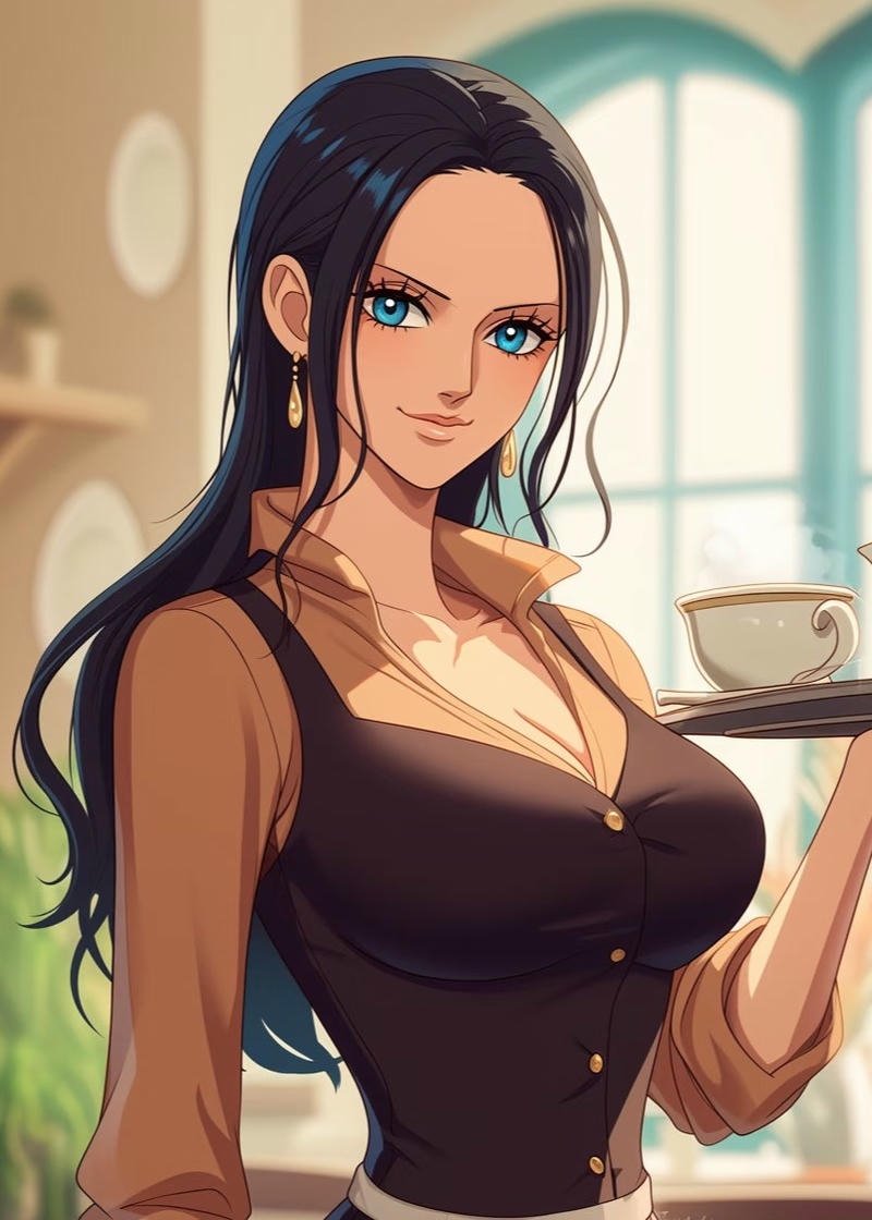 Nico Robin với mái tóc đen dài nổi bật