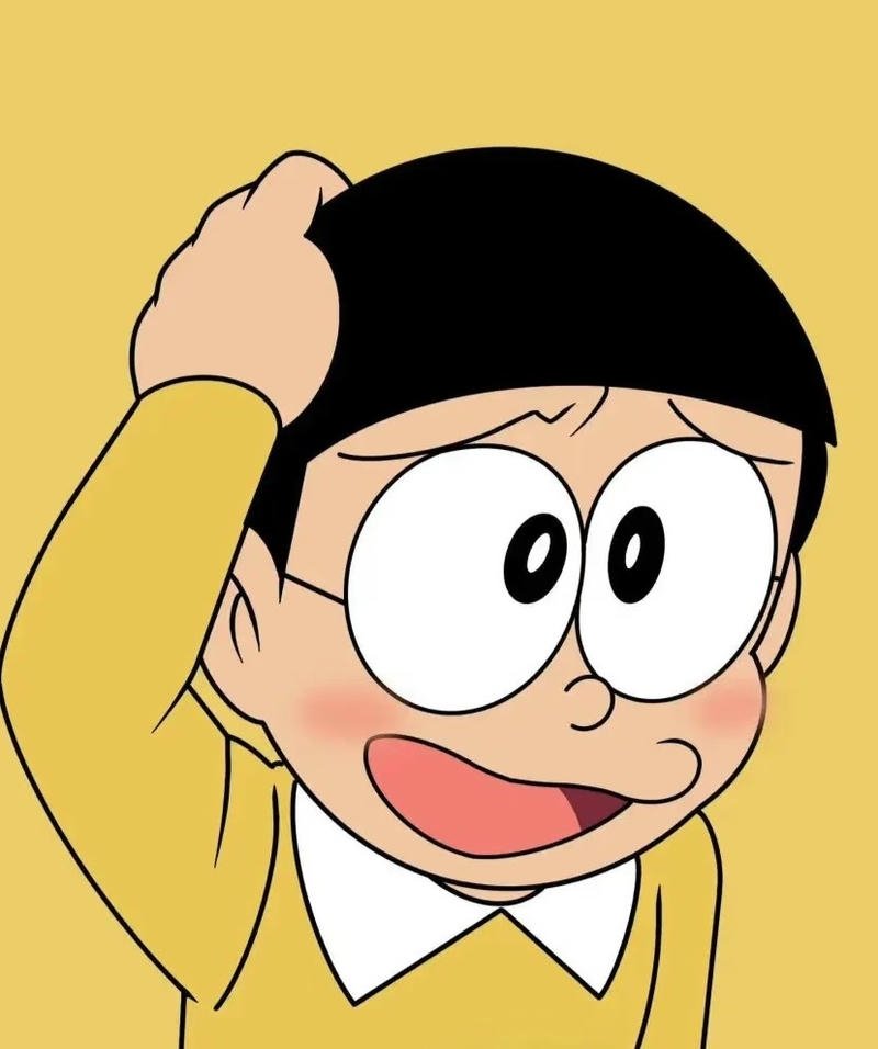 Nobita với biểu cảm vui tươi nhẹ nhàng