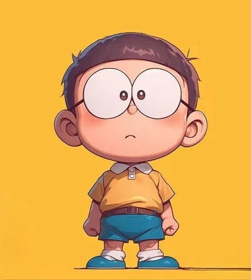 Nobita với dáng đứng đơn giản dễ thương