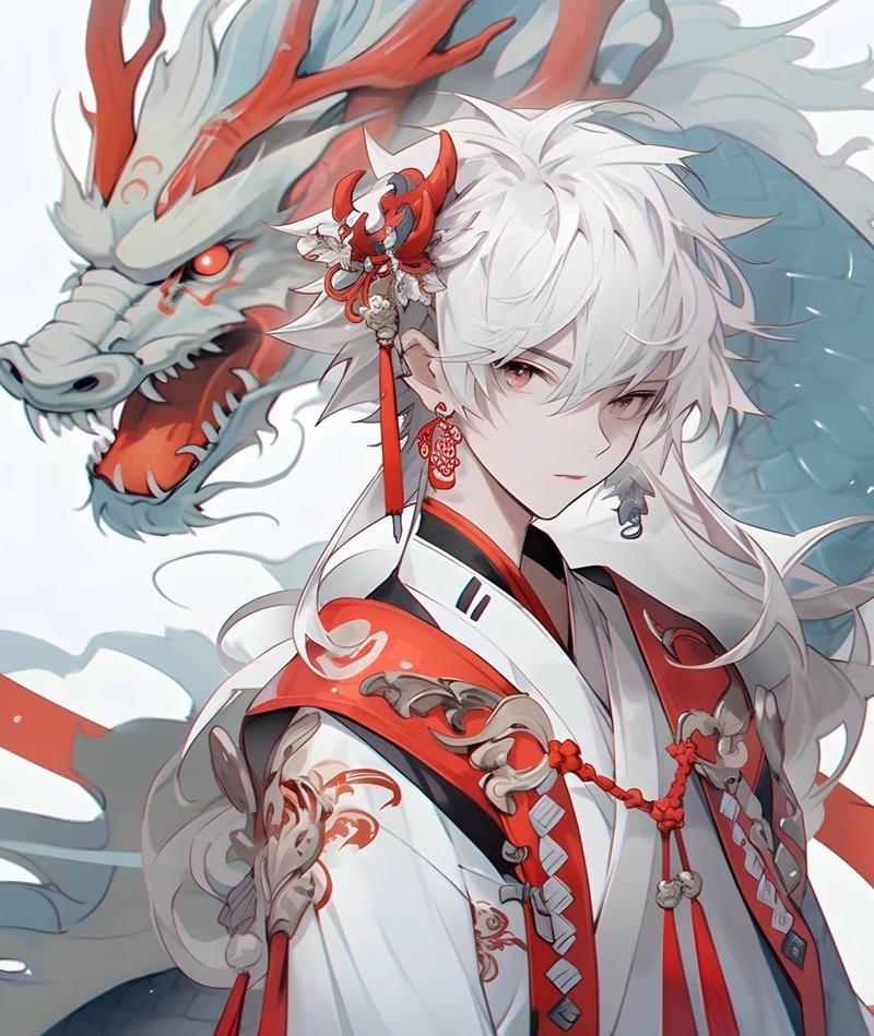 Rồng anime trong khung cảnh mây trời rộng lớn