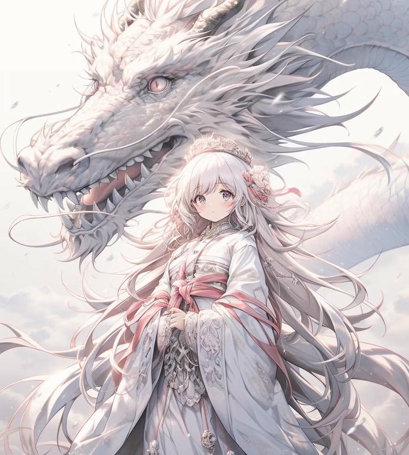 Rồng anime với ánh mắt sắc bén đầy uy lực