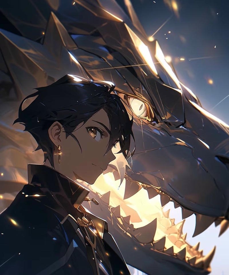 Rồng anime với sức mạnh lửa đầy uy lực