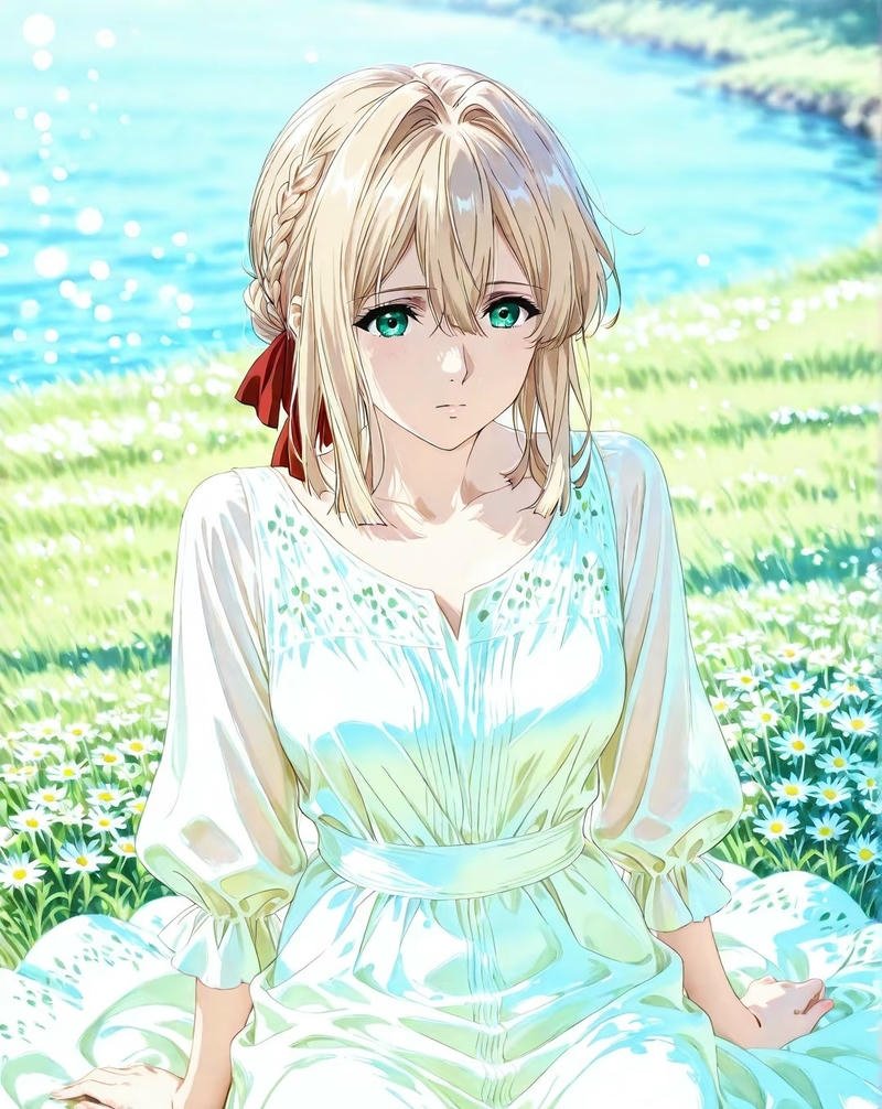 Violet Evergarden với biểu cảm dịu dàng sâu lắng