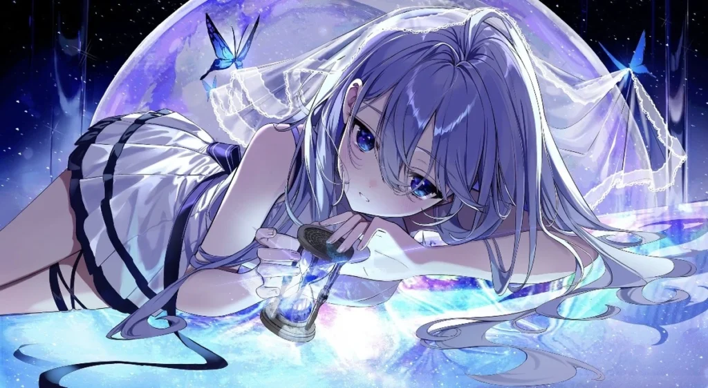 ảnh anime màu tím thumbnail