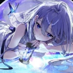 ảnh anime màu tím thumbnail