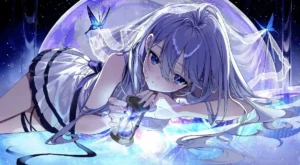 ảnh anime màu tím thumbnail