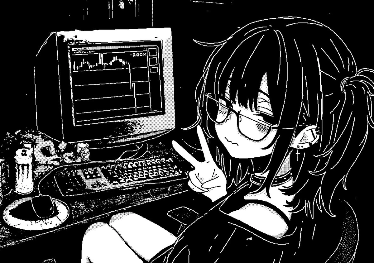 ảnh anime trắng đen thumbnail