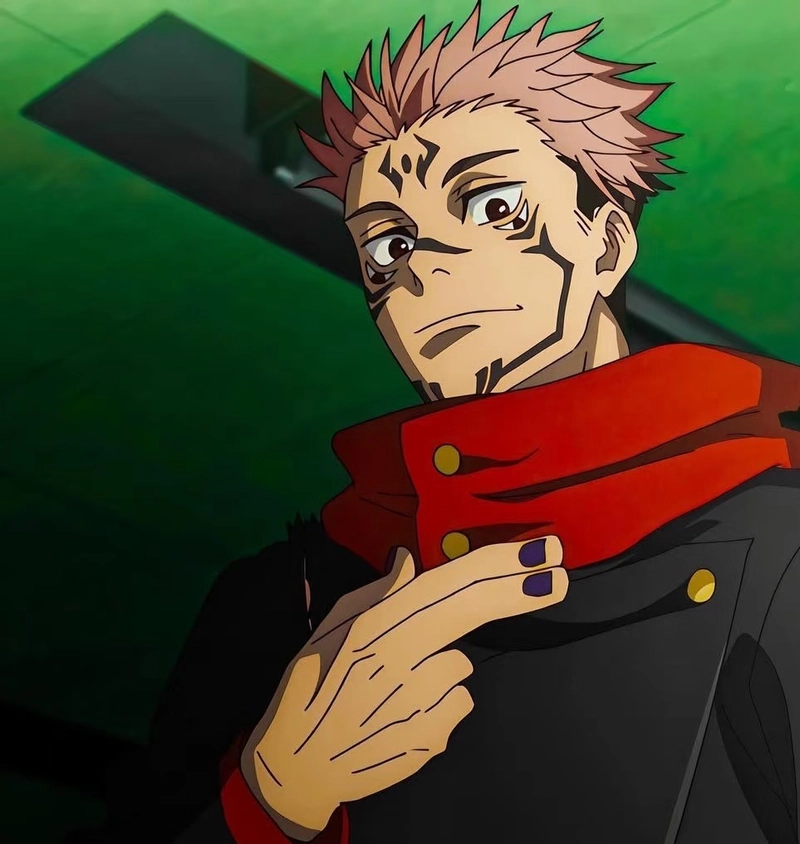 anime sukuna với biểu cảm nguy hiểm cuốn hút