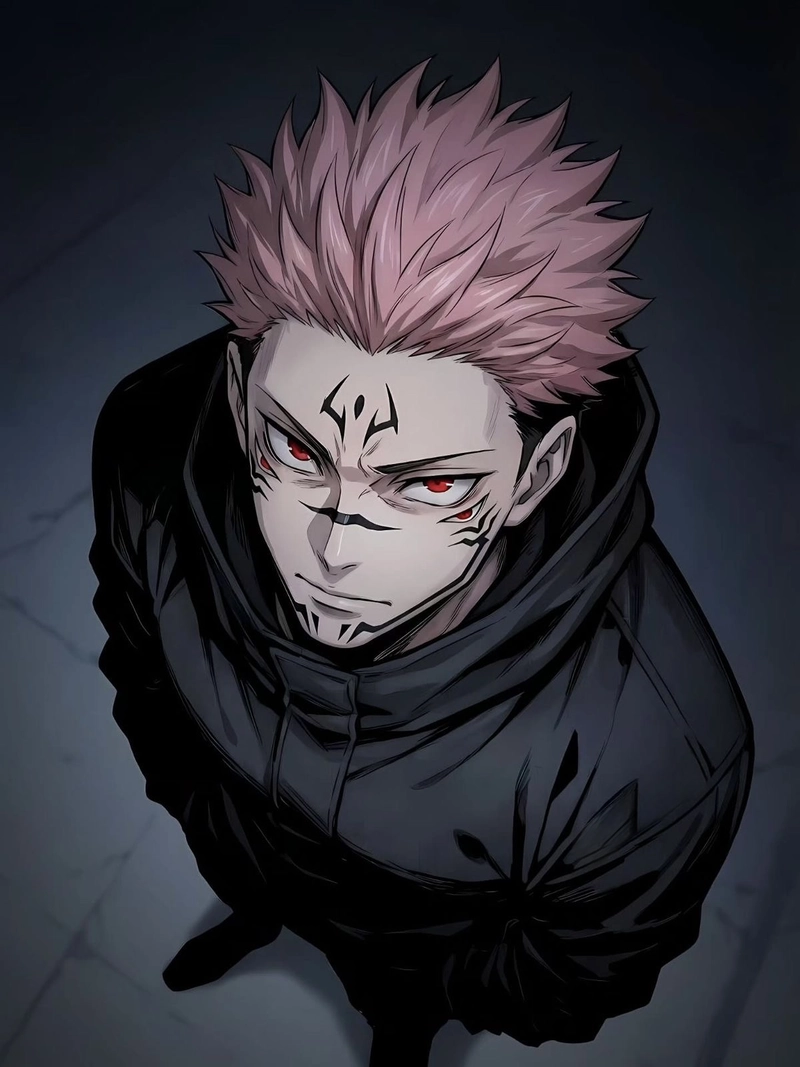 anime sukuna với thần thái nguy hiểm cuốn hút