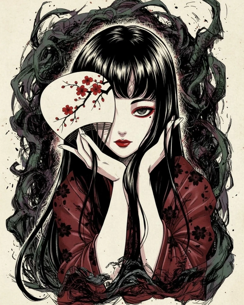 Ảnh anime kinh dị phong cách gothic đầy cuốn hút